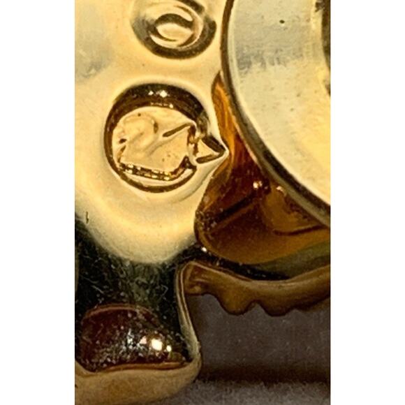 Swarovski Crystal Amber Stone Venetian Masquerade Mask Gold Tone Brooch Tac Pin - Picture 3 of 3